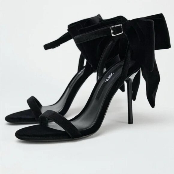 ZARA HEELED SANDALS WITH MAXI BOW - Picture 4 of 6